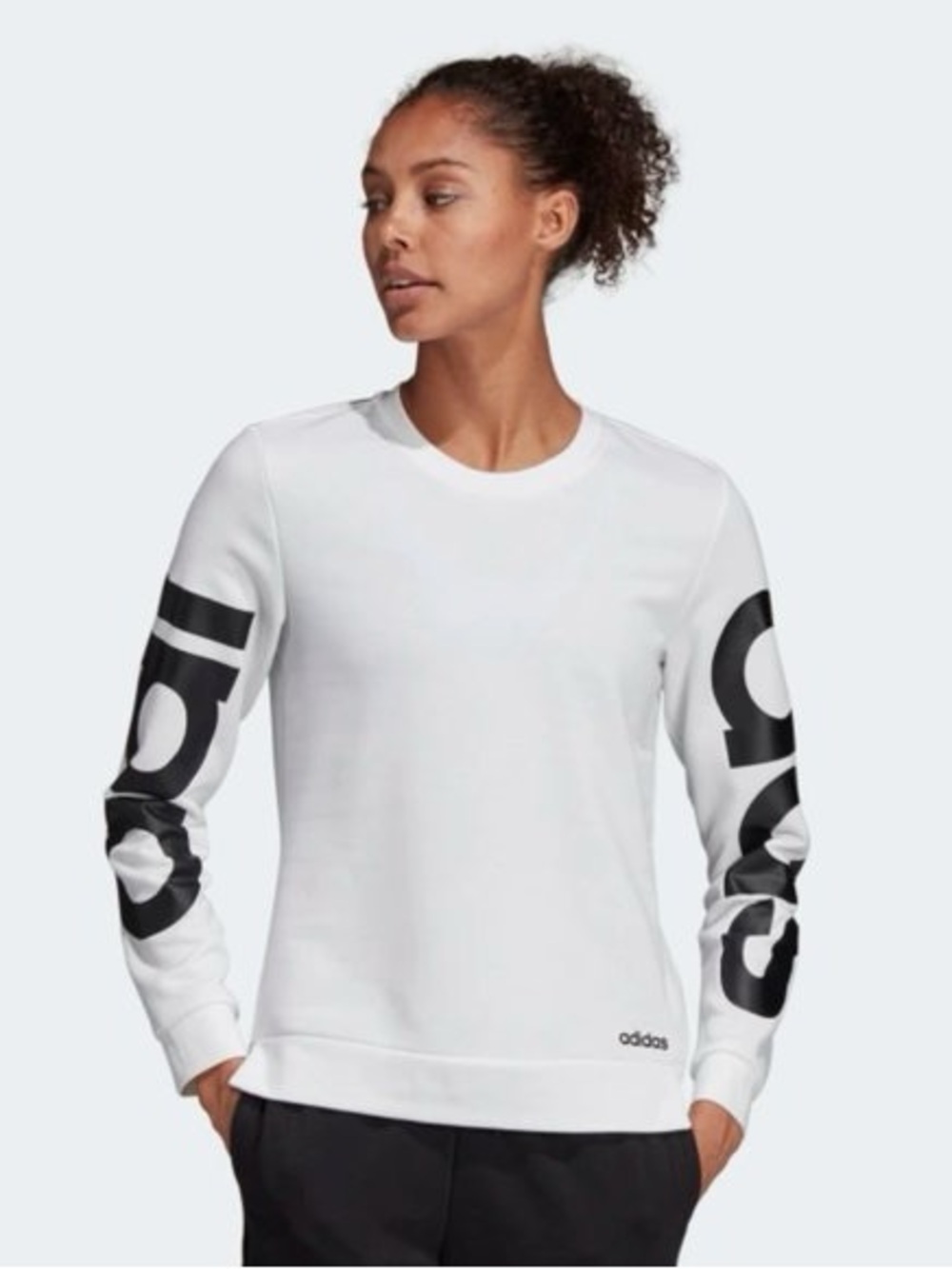 adidas White Sweatshirt with Black Logo